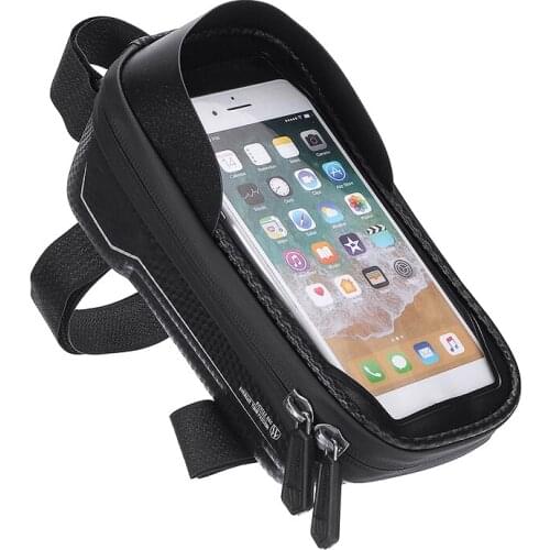 Cycling Touchscreen Bags Front Frame Tube Bag Waterproof Bicycle Phone Pouch Holder Case MTB Bike Front Saddlebag