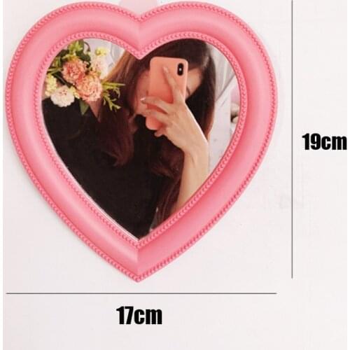 Mini Love Makeup Mirror Desktop Makeup Mirror Wall Mount Dual Purpose Makeup Mirror Decorate Christmas Heart-shaped Mirror