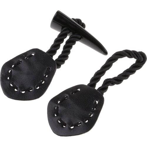 1 Set Fashion Leather Horn Toggle Buttons Trench Duffle Coat Jacket Fastener