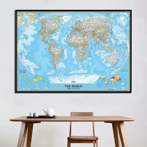 2011 Edition The World Political Map With Population Density World Map Wall Decor Canvas Painting For Home Decor Crafts 2x3ft