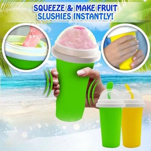 2021 Quick-frozen Smoothies Newly Durable Slush Ice Cream Maker Squeeze Slush Quick Cooling Cup Milkshake Bottle Smoothie Cup