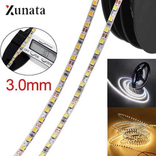 3mm PCB Hight Bright LED Strip Light 5M SMD2025 168LEDs/M White/Warm White Flexible LED Tape 12V Non Waterproof for Backlight