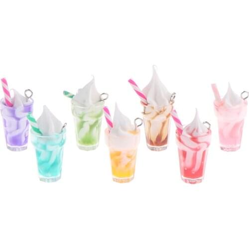 5pc Dollhouse Mini Ice Cream Milk Tea Drink Cup DIY Making Accessories For Doll House Decoration