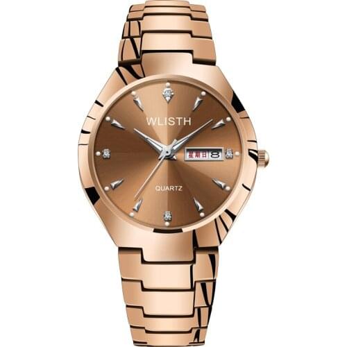 Lover Watches Couple Wristwatch Gold Mens Steel Quartz Double Calendar Luminous Waterproof Fashion Watch Gift For Girl 2020