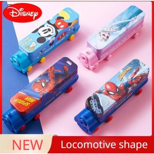 Disney Frozen Superhero Stationery Box Double-layer Multifunctional Cartoon Student Large-capacity Locomotive Pencil Case