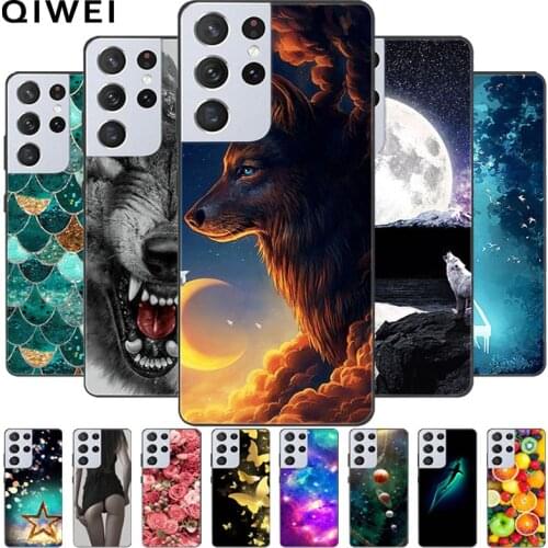 For Samsung S21 Ultra 5G Case 6.8'' Black Soft Silicone Phone Back Cover For Samsung Galaxy S21 Ultra Cases S 21 S21Ultra Coque