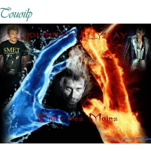 Diamant peinture Superstar chanteur johnny hallyday croix Strass broderie en plastique artisanat round Plein de diamants pe