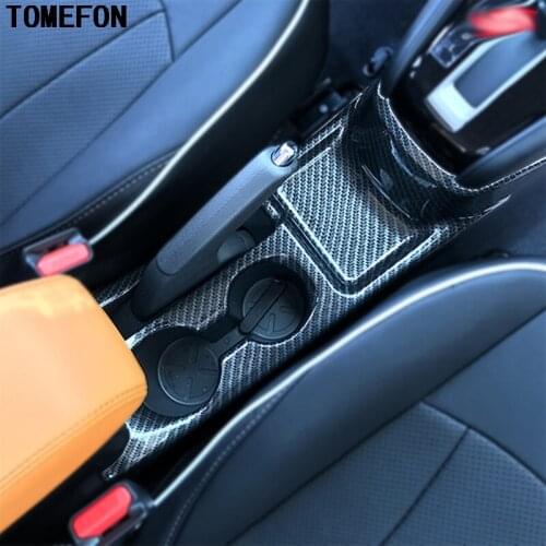 For Nissan Kicks 2016-2018 ABS Chrome Matte Carbon Fiber Paint Water Cup Holder Frame Cover Trim Sticker Interior 1piece LHD