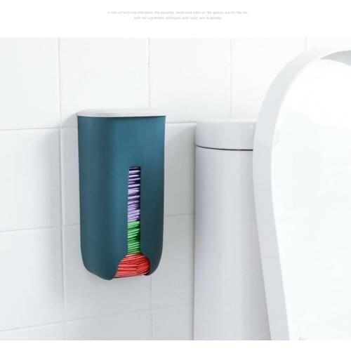 Home Wall-mounted Hanging Kitchen Bathroom Plastic Garbage Bag Storage Rack Box