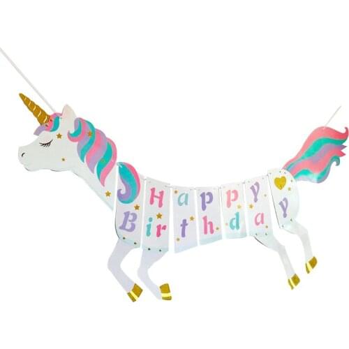 Unicorn Bunting DIY Garland Banners Unicorn Party Decorations Baby Shower Birthday Banner Bunting Garland Flags Party Supplies