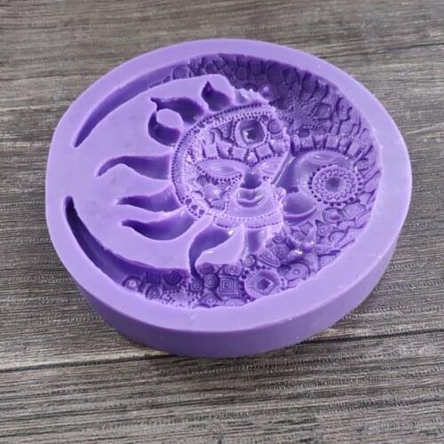 European Style Moon Sun Shape Mold is Used for Resin Casting Jewelry Making T21F