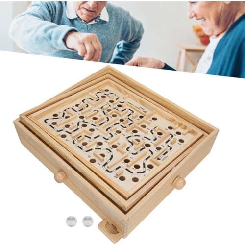 Maze Game Toy Wooden Ball Game Maze Educational Labyrinth Puzzle Toy for Dementia Adults Kids