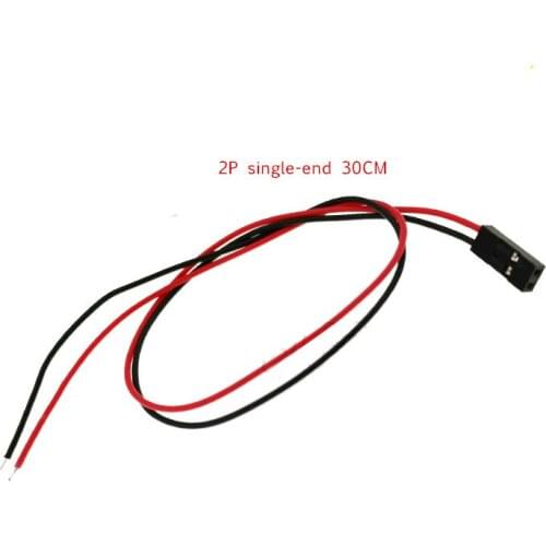 Red and Black 2.54MM 26AWG dupont line 2P single-end 30CM