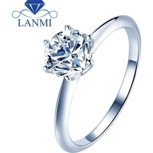 LANMI 925 Sterling Silver Moissanite Rings For Young Lady Anniversary Wholesale MOQ 10pieces One Pack Natural Moissanite Ring