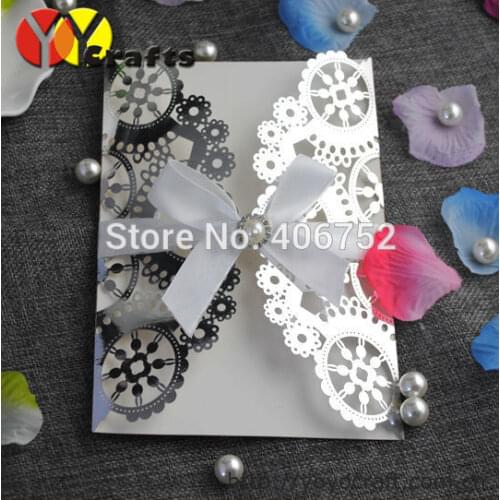 Metallic paper laser cut vintage wedding invitation card favorate european style customize invitations model