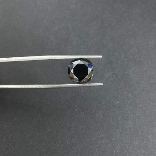 7x7MM 2Carats Black Cushion Cut Moissanite Diamond VVS Loose Stone Each Gemstone Come With A Certificate