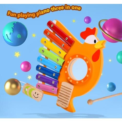 Musical Toys With 0 Music Instruments Drum Childrens Piano 1 2 3 4 Year Games For Babies Kids Montessori Educational Wooden Toy