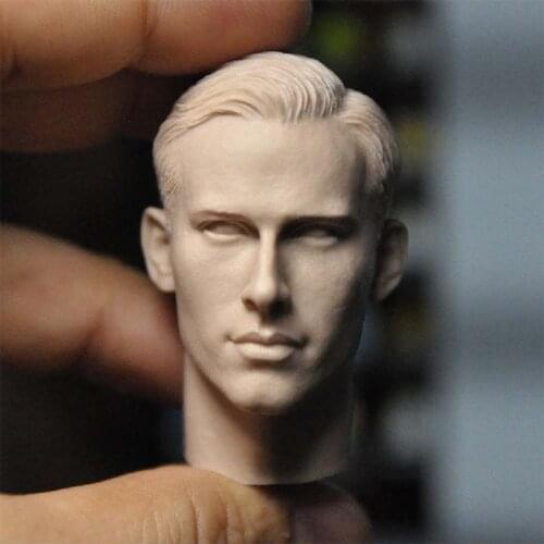 Unpainted 1/6 GM635 Aaron Head Sculpt Germany Male Soldier Head Carving Fit 12'' Action Figure for Fans DIY