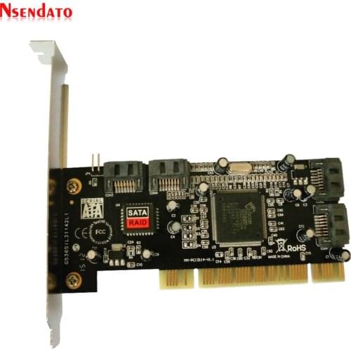 PCI to Sata Internal Ports Serial ATA Host Controller Card 4 port Sil3114 Chipset 013577 with 2 Sata Cables for PC computer