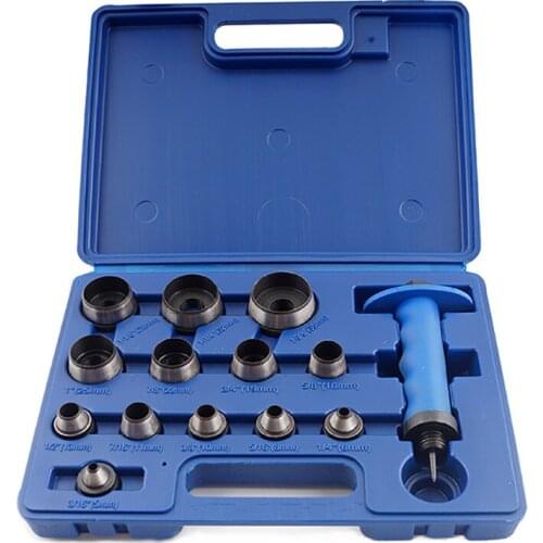 DIY Leather Craft 14Pcs Hollow Punch Set Belt Round Hole Punching Tool Replaceable High-Carbon Steel Heavy Duty Perforating Tool