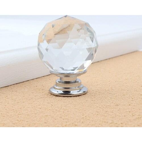 30mm Crystal Ball Knobs Glass Handle Drawer Handles Pull Kitchen Cabinet Door Wardrobe Handles Hardware Furniture Cupboard Knob