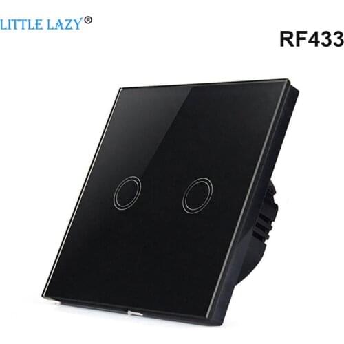 Touch Wall Switch 1 2 3 Gang RF 433 433MHz Wireless Control Switch with Tempered Glass 110 220 240V AC