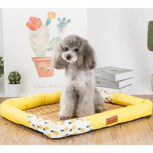Super Soft Pet Bed Kennel Dog Round Cat SUMMER The cool Sleeping Bag Bamboo breathable Puppy Cushion Mat Portable Cat Supplies