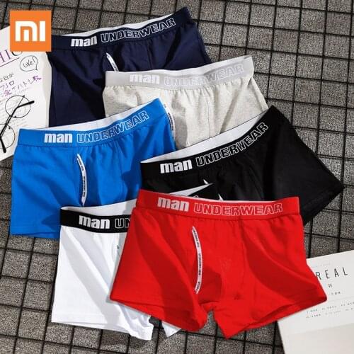 4PCS Xiaomi Boxer Mens Underwear Men Soft Cotton Underpants Male Panties Flexible Shorts Solid Underpants Comfortable Cuecas 365