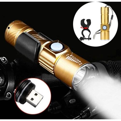 Bicycle light with fixed frame can be rotated 360 degrees USB rechargeable waterproof mountain bike front LED bicycle light
