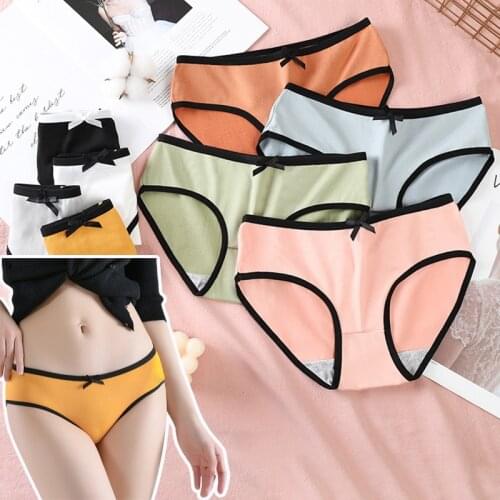 Girls Underpanties Women Underwear Lingerie Mid Waist Panties Female Seamless Briefs Soft Intimates Comfort Plus Size Briefs