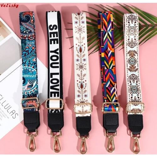 145cm O Bag Handle Bag Strap For Women Removable DIY Shoulder Rainbow Handbag Accessories Cross Body Messenger Nylon Bag Straps