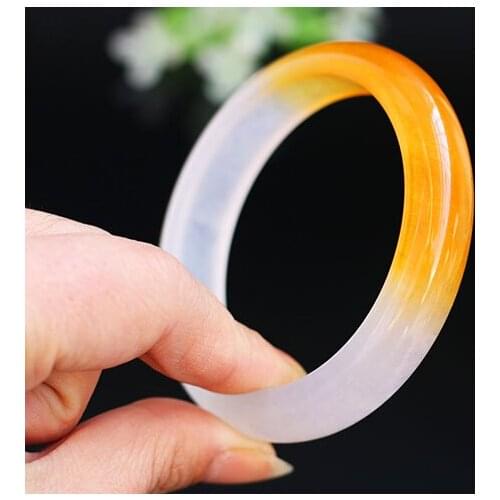 Xinjiang Hotan gold silk jade bracelet gold silk jade Red White Bracelet Karamay gold silk jade bracelet