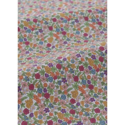 ZY DIY Vintage Brand Colorful Small Flowers Printed Cotton Linen Fabric 50x140cm Free Shipping