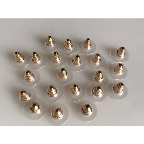 100pcs/Lot 2021 DIY Earring Holde Jewelry Accessories Rubber Back Silicone Round Ear Plugging Blocked Plastic Stoppers For Women