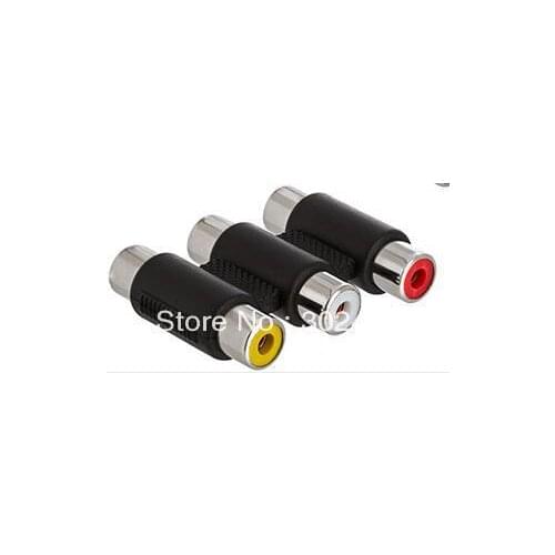 3pcs RCA Adapter 3 RCA Jacks to 3 RCA Jacks Coupler