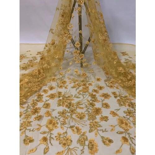 African sequin lace fabric 2021 high quality lace Nigeria tulle lace fabric bride French mesh lace fabric dress D3817