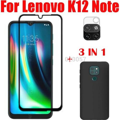 3-in-1 Case + Camera Tempered Glass On For Lenovo K12 Note ScreenProtector Glass For Lenovo K12 Note 2.5D Glass