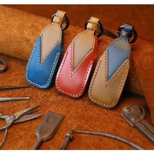 EASYANT New Handmade Leather Car Key Cover 3 Button Keyless Case For Benz Key Cover New E-Class E200LE300L