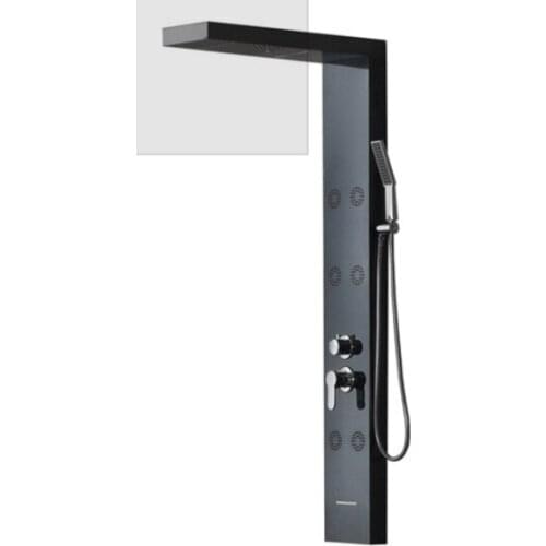 Black rain shower screen set 304 stainless steel wall-mounted square pressurized rain shower head shower