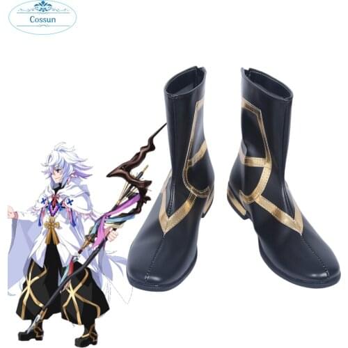 COSSUN FGO Fate Grand Order Caster Merlin Cosplay Boots Shoes Custom Made