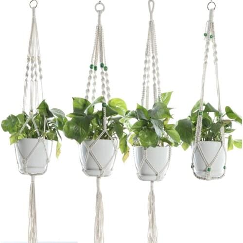 Macrame Plant Hanger Hanging Planter Wall Art Boho Home Decor 41 Inches Decorative Flower Pot Holder Boho Bohemian Home
