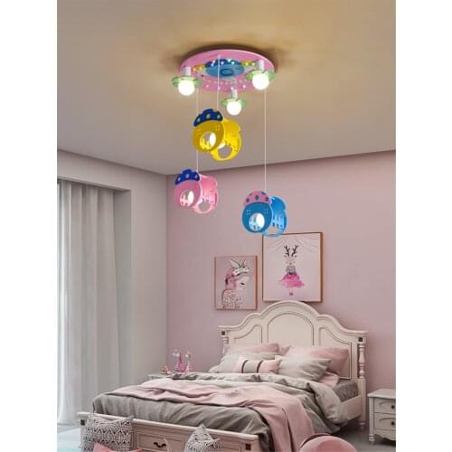 Nordic Cartoon Mushroom Childrens Ceiling Lamp Boy Girl Bedroom Room Model Room Kindergarten Decoration Ceiling Lights Fixture