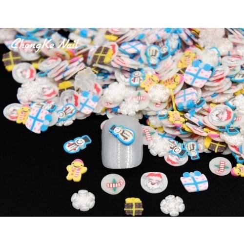 DIY 2000Pcs 3D Nail Art Decorations Christmas Slices Polymer Clay Tiny Nail Art Rhinestones Acrylic Decoration Manicure