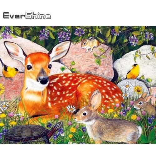 Evershine Diamond Painting Deer Rhinestone Art 5D DIY Diamond Embroidery Sale Animal Cross Stitch Mosaic Handmade Gift