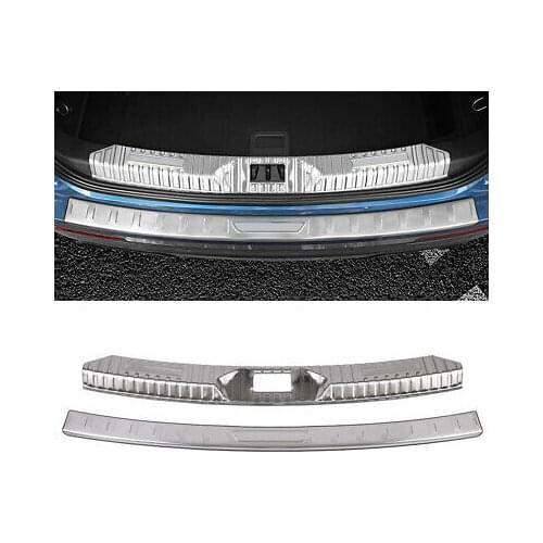 Matte Inner + Outer Rear Bumper Protector Sill Plate Trim For Ford Explorer 2020