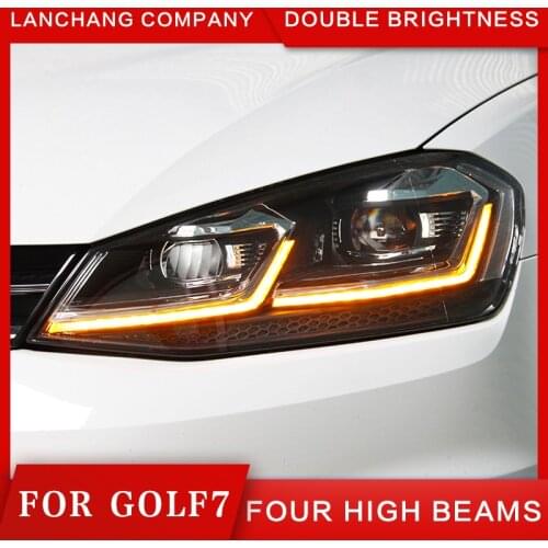 Golf 7 headlamp assembly high 7.5 refitted xenon double L headlamp day light LED headlamp