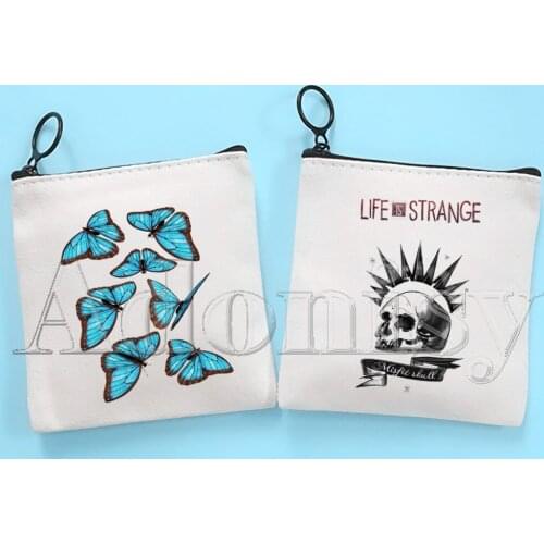 Life Is Strange New Womens Bag Pure White Bag Handmade Cloth Bag Coin Purse Whiteboard Bag Handbag