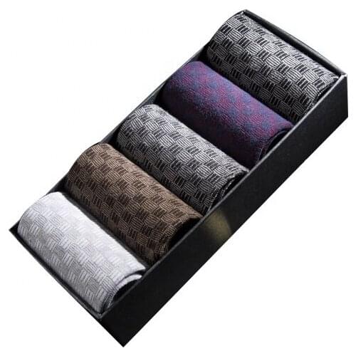 Cnleyoyo Newest Bulk Grid Cotton Crew Gentlemen Men Business Socks Socks