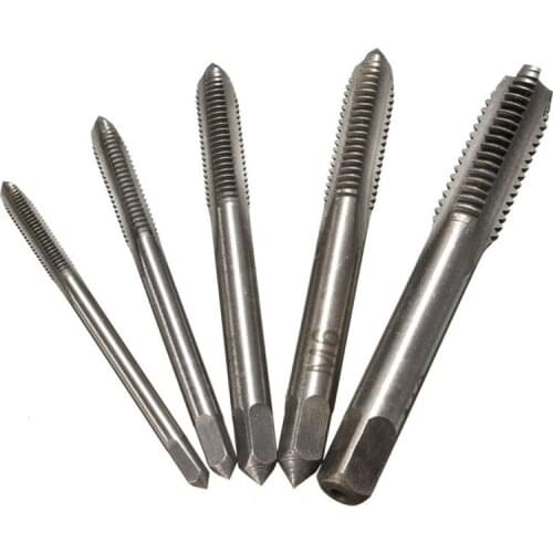 New 5PCS/Set HSS M3 M4 M5 M6 M8 Machine Spiral Point Straight Fluted Screw Thread Metric Plug Hand Tap Drill