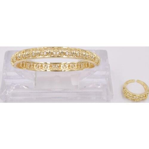 NEW High Quality Ltaly 750 Gold color Jewelry Set For Women african beads fashion Bracelet Ring jewelry NEW High Quality Ltaly